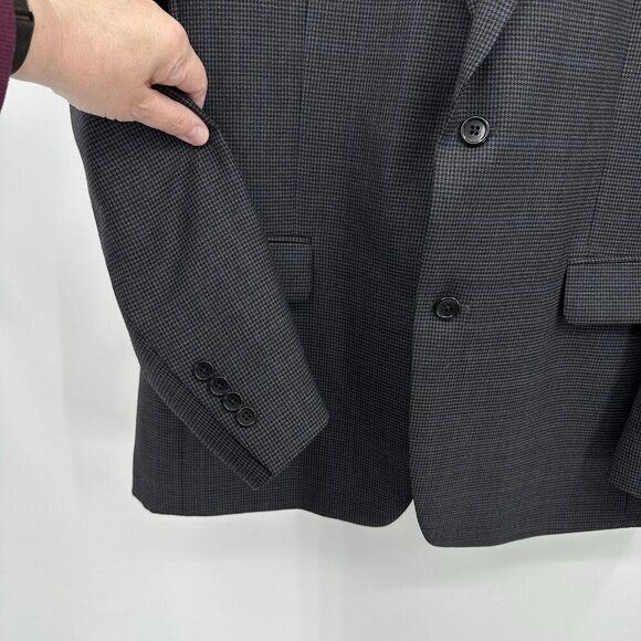 JOS A BANK jacket blazer sport coat traditional fit check 100% wool two btn 42L - Picture 6 of 9